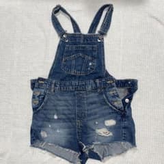 ダメージデニム サロペット ショートパンツのサムネイル