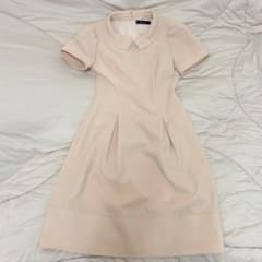 美品】Rene ルネ 襟付き 半袖 フレアワンピース ピンク系 - メルカリ