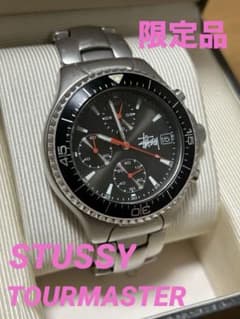 【希少】STUSSY TOURMASTER 時計 ツアーマスター 腕時計　y2k STUSSY TOURMASTER Silver Wrist Watch Rubber Black Band | eBay