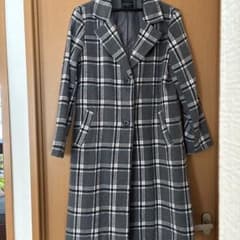 SPIRALGIRL ロングコート チェック柄 グレー Lのサムネイル