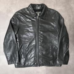 90s banana republic 黒タグ レザー ダブルジップ ジャケット - メルカリ