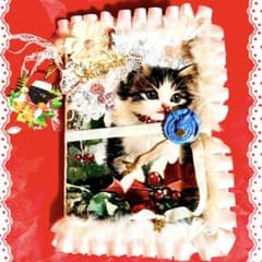 ジャンクジャーナル8㎝ おすそ分けファイル 雑記帳 猫 クリスマス