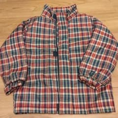 【暖か防寒】マザウェイズ 中綿コート 130 チェック 収納フード 通学にのサムネイル