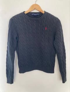 Ralph Lauren ケーブル編みニットセーター M グレーのサムネイル
