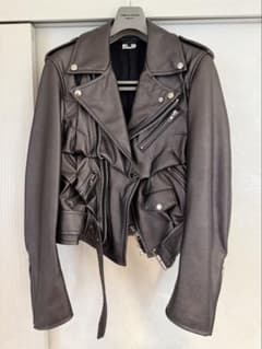 コムデギャルソンオムプリュス　21ss レザーライダースジャケット　ダブル　XL コムデギャルソンオムプリュス21ss レザーライダースジャケット