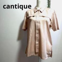 cantique ピンク シャツ 犬ボタン 肩パット レディース M ✨美品