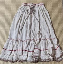 フレアスカート ホワイト レース刺繍のサムネイル