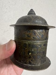 中国 密教法具 抹香 塗香用具 香筒 経筒 佐波理 仏像 仏教美術 骨董 古