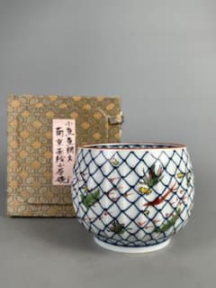 中国美術　小魚魚網文　南京赤絵  小茶碗　染付　華道具　唐物　時代　古玩 中国美術 小魚魚網文 南京赤絵 小茶碗 染付 華道具 唐物 時代 古玩