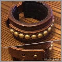 美品☆かっこいい♡レザーブレスレットのサムネイル