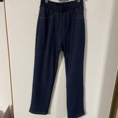 デニム風パンツ　ウエストゴム　弱裏起毛　実寸M〜L相当　楽ちんズボン　カジュアルのサムネイル
