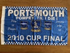 まさに希少 2010年FAカップ決勝 ポーツマス・フラッグ 未使用品 希少 まさに希少 2010年FAカップ決勝 ポーツマス・フラッグ 未使用品
