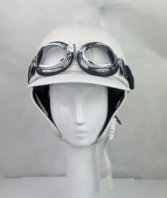 未使用品 OGK ジェットヘルメット ゴーグル付 SC-M 半キャップ レトロ 