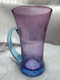北一硝子 KITAICHI GLASS 氷裂紋 ジョッキ パープル　２個のサムネイル