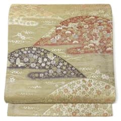 帯6791 ○染織の名門 しょうざん謹製 生紬 高級 正絹 袋帯 | ¡Compre