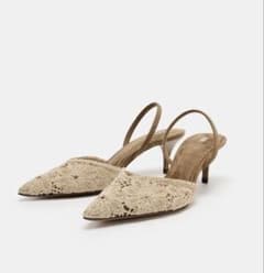 ZARA EMBROIDERED HEELED SHOES