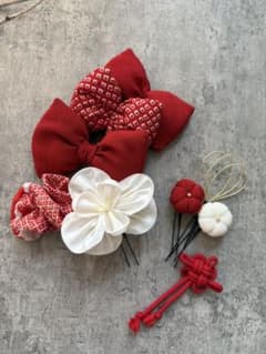 u*◎様 七五三飾り 着物リメイク 七五三 ヘッドドレス 髪飾り R015