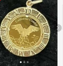 24K/18Kコンドル＋レッドウルフ・コインペンダントトップ（ガラスなし)のみのサムネイル