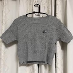 半袖ニット グレー ショート丈のサムネイル
