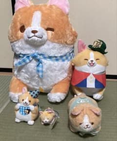 【大量5点セット】忠犬もちしば こむぎ ぬいぐるみ マスコット まとめ売りのサムネイル