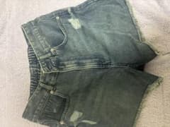 ダメージ加工 デニムショートパンツ Mのサムネイル