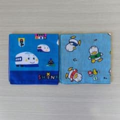 サンリオ レトロ ガーゼハンカチ2枚 あひるのペックル・しんかんせん