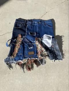 Remade Denim Skirt Lsideのサムネイル