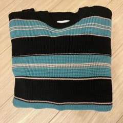 FREAK'S STORE 長袖ニット 黒・青・ピンクストライプのサムネイル