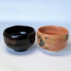 楽焼 佐々木松楽 赤楽 黒楽 2客セット 抹茶碗 - メルカリ