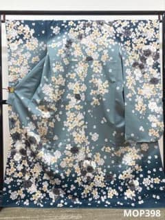 ポリエステル振袖 桜 ぼかし八掛 身丈168cm 新品未使用品 MOP398 