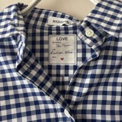新品未使用RON HERMAN限定MADISON BLUE チェック柄長袖シャツ 新品未使用RON HERMAN限定MADISON BLUE チェック柄長袖シャツ