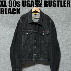 XL 90s USA製 RUSTLER 先染めブラックデニムジャケットラングラー