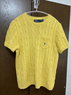 Polo by Ralph Lauren ケーブルニット 半袖 イエロー Mのサムネイル
