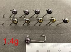 蓄光タングステンジグヘッド　ピンラメ＆金ラメ　各５個　約1.４gのサムネイル