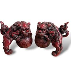 玉獅子 唐獅子 置物 風水 開運置物 2体セット 魔除け 縁起物 - メルカリ