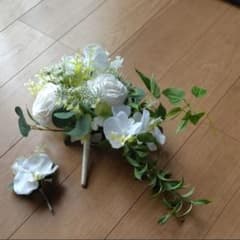 ウェディングブーケ ブートニア セット 造花のサムネイル