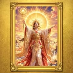 天照富士の光 開運絵画 アート 風水 スピリチュアル 御守り 縁起物 金