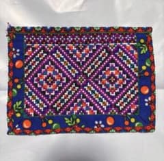 モン族刺繍　敷物　ミニマット　生地　エスニック　未使用のサムネイル