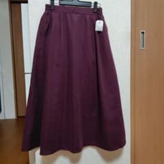 新品ロングフレアスカート ボルドー