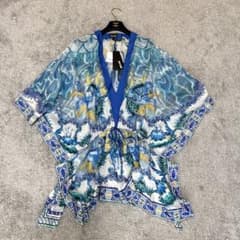 just cavalli カフタン ポンチョ マヨリカ コットンシルク新品7万円 
