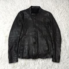 アタッチメント レザージャケット シングルライダース カーフ 牛革 本革 黒 M アタッチメント レザージャケット シングルライダース カーフ 牛革 本