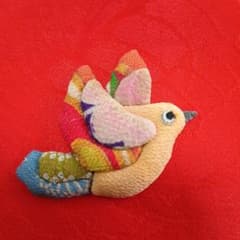 私の手作り/ちりめん細工　正絹/押し絵の鳥/古布のサムネイル