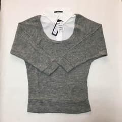 【新品】chic ☆重ね着風ニット☆グレーのサムネイル
