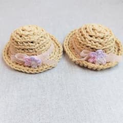 カンカン帽 ピンク系小花付き ペア 8cm ほわぬい 忍たま ぬい服 - メルカリ