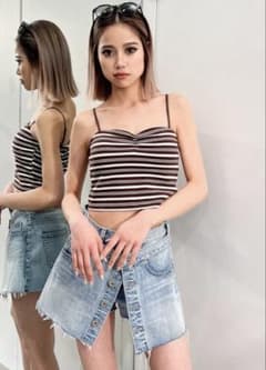 GYDA レイヤードデザインスカートライクデニムショートパンツのサムネイル