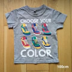 半袖Tシャツ 100cm グレー スニーカー柄のサムネイル