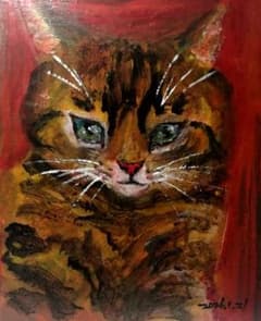 猫 猫の絵 絵画 アクリル 原画 アート ドローイング インテリア アート