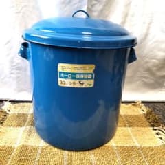 野田琺瑯　ホーロー保存容器 33cm 25L　ストッカー　古道具　昭和レトロのサムネイル