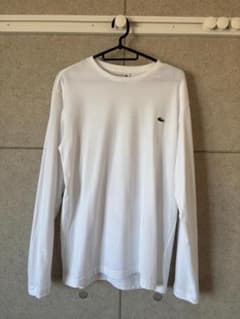 【美品】 LACOSTE クルーネック ロングスリーブ Tシャツ ホワイトのサムネイル