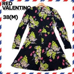 RED VALENTINO 花柄 フレア Aライン ワンピース 長袖 春 黒 M
